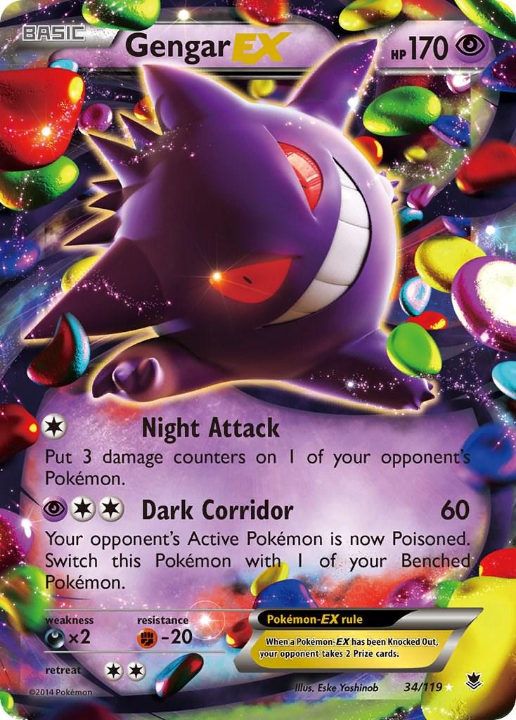 Gengar EX 34/119 – Ultra Rare Holo – Phantom Forces Pokémon TCG Single Card