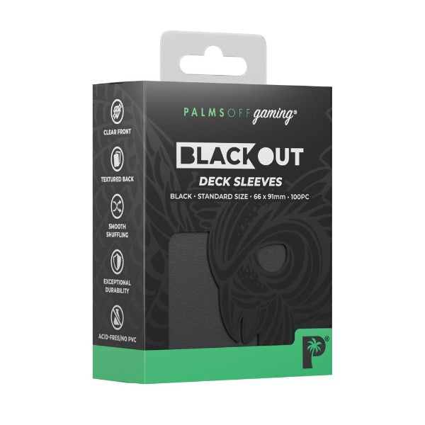 Palms Off Gaming - BLACKout Deck Sleeves - Standard - 100pc - BLUE