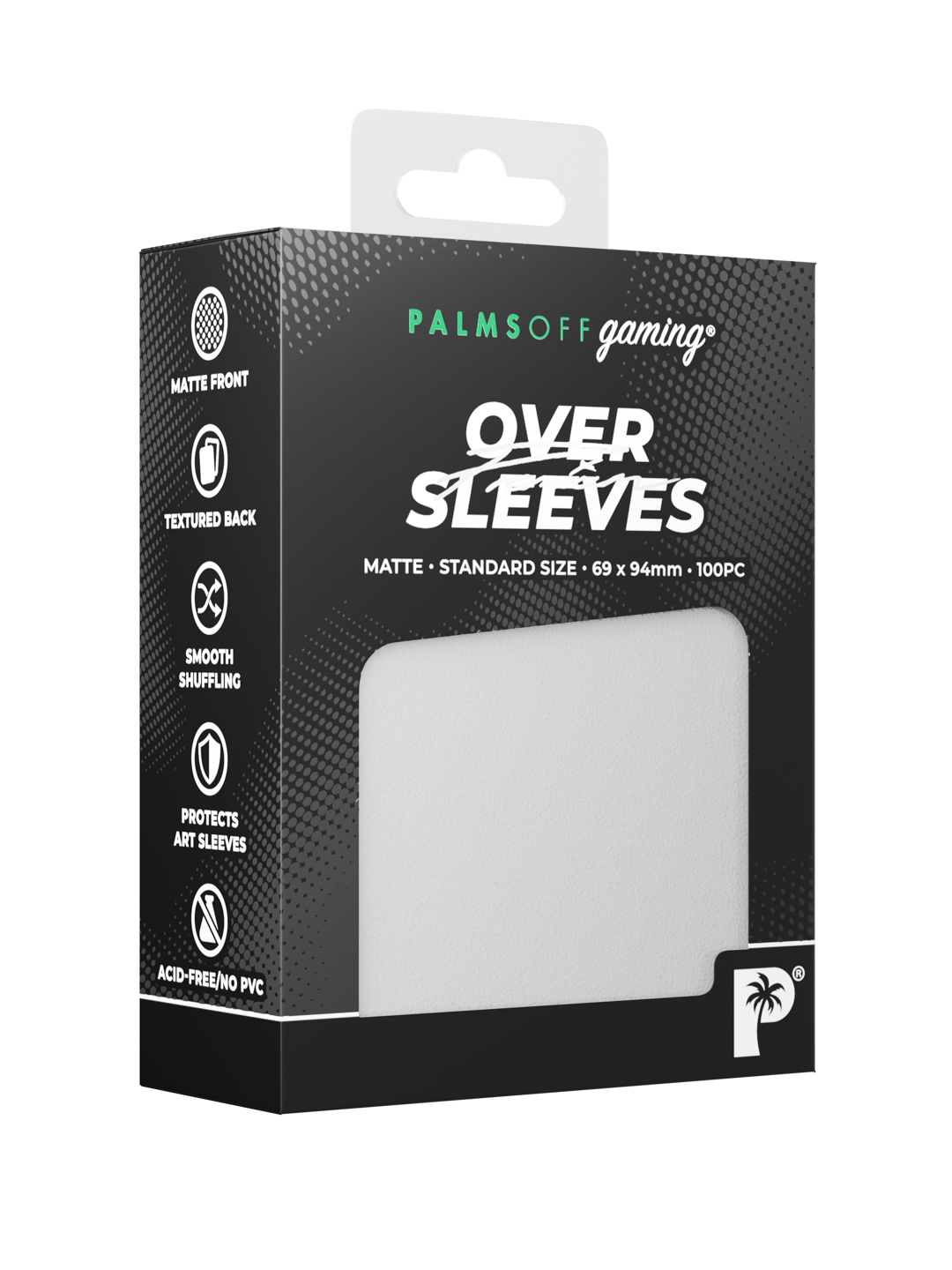 Palms Off Gaming - Premium Oversleeves - Standard Size - 100pc - CLEAR - Matte